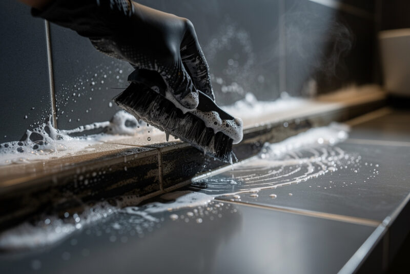 Percarbonate : nettoyer les joints de carrelage de salle de bain